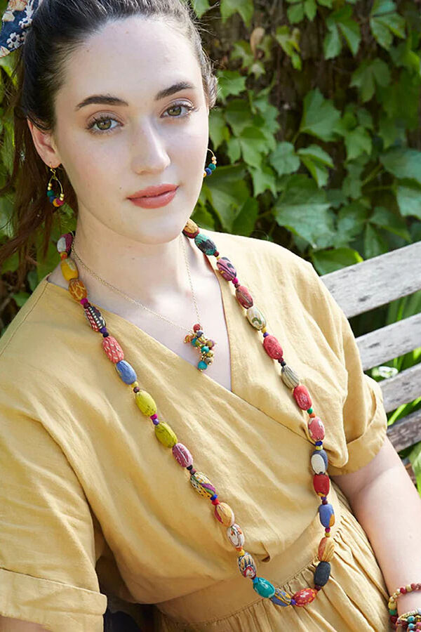 Just Trade Kaleidascope Kantha Necklace