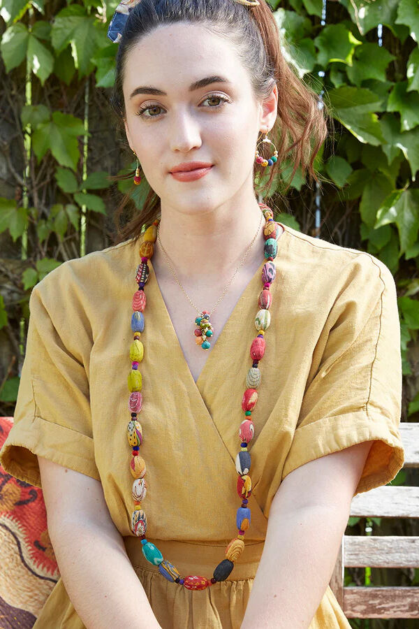 Just Trade Kaleidascope Kantha Necklace