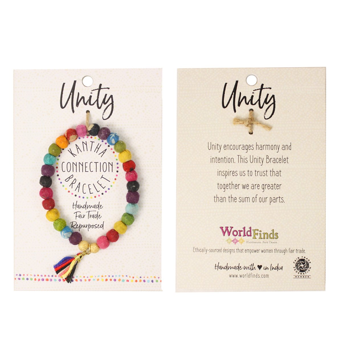 Just Trade Kantha Bracelet Unity Rainbow