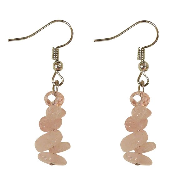 Lotus Feet Pink Chip Drop Earrings
