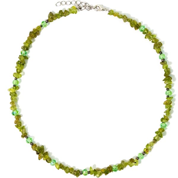 Lotus Feet Peridot Chip Necklace