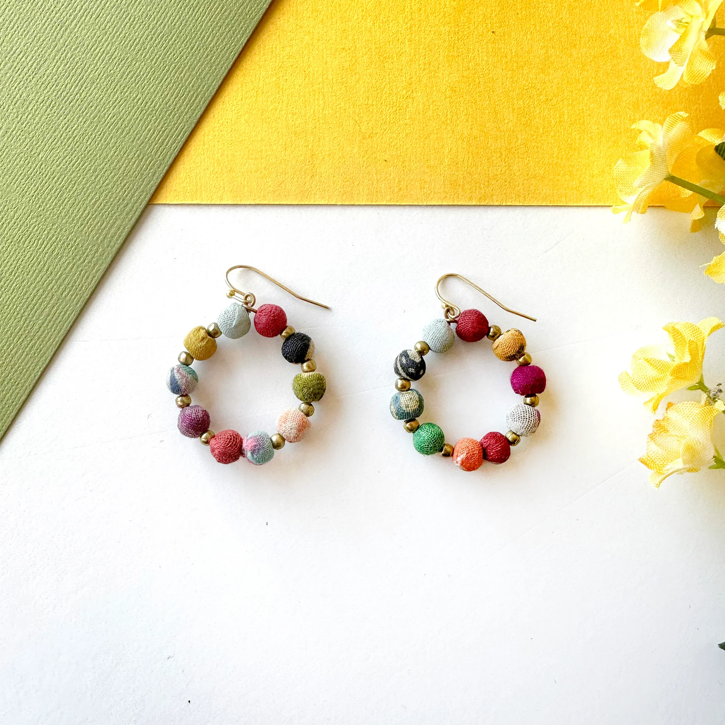 Just Trade Kantha Encircled Earrings