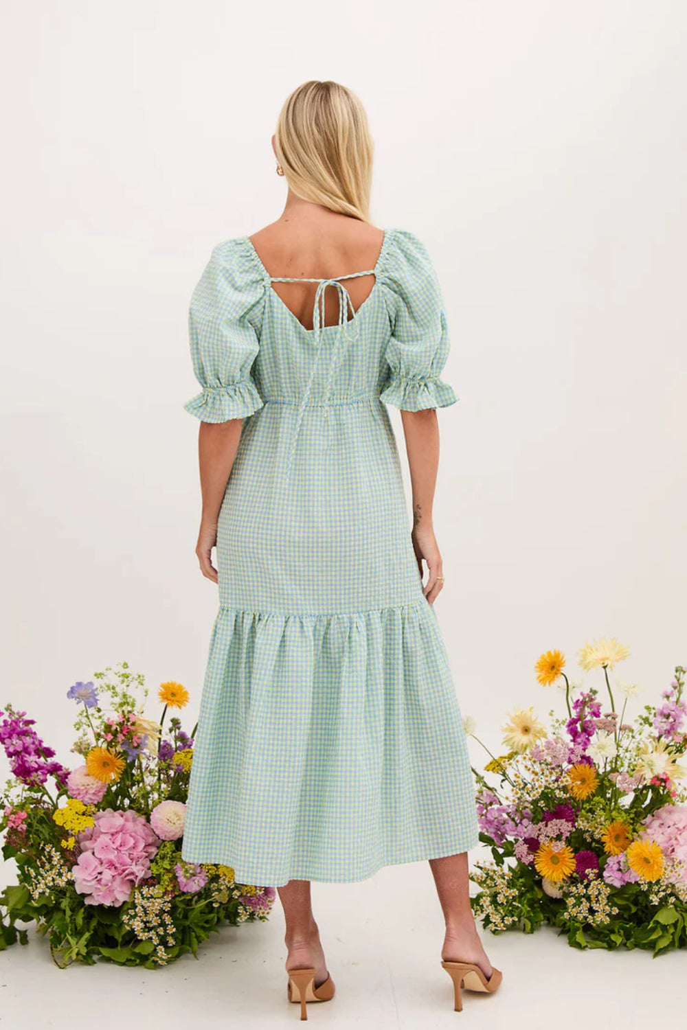 Eliza Gingham Midi Dress