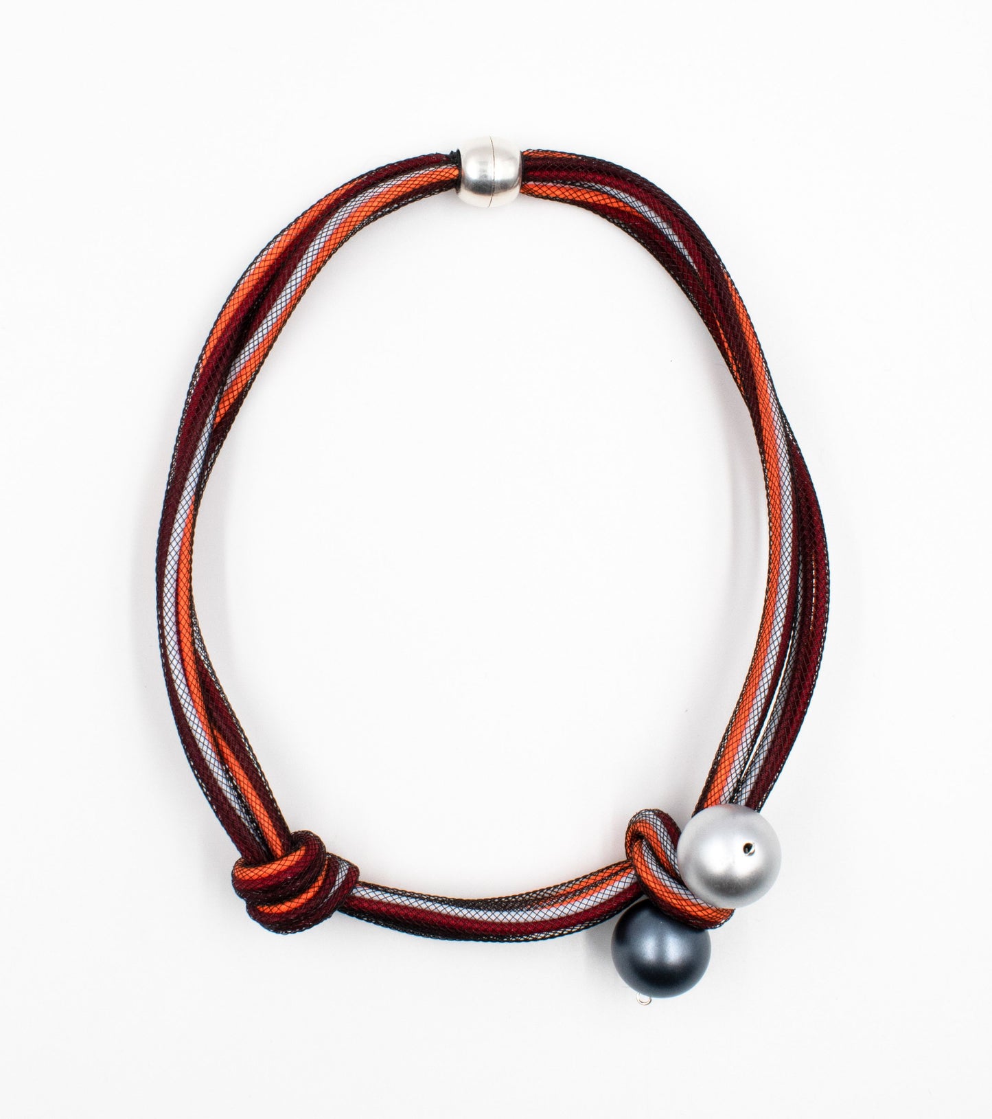 Christina Brampti K2175 Net and Bead Necklace Red