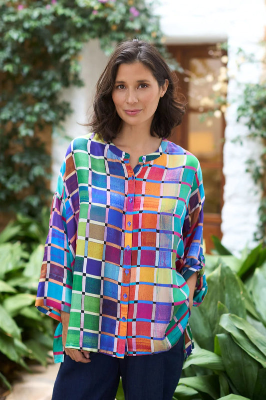 Stained Glass Printed Silk Shirt