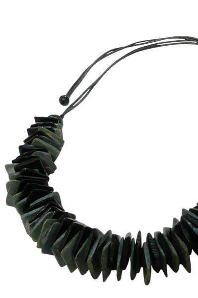 Lotus Feet Black Square Stack Necklace