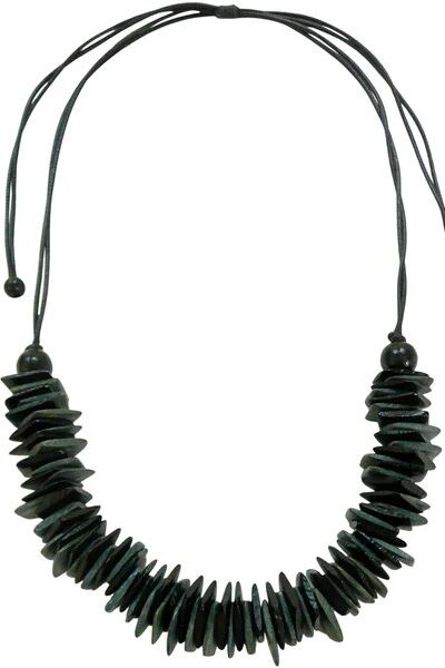 Lotus Feet Black Square Stack Necklace
