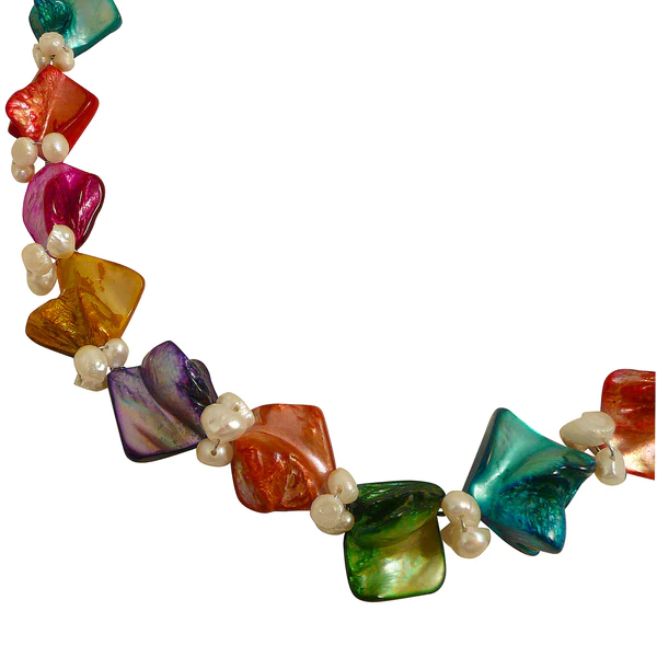 Lotus Feet Rainbow Shell Choker
