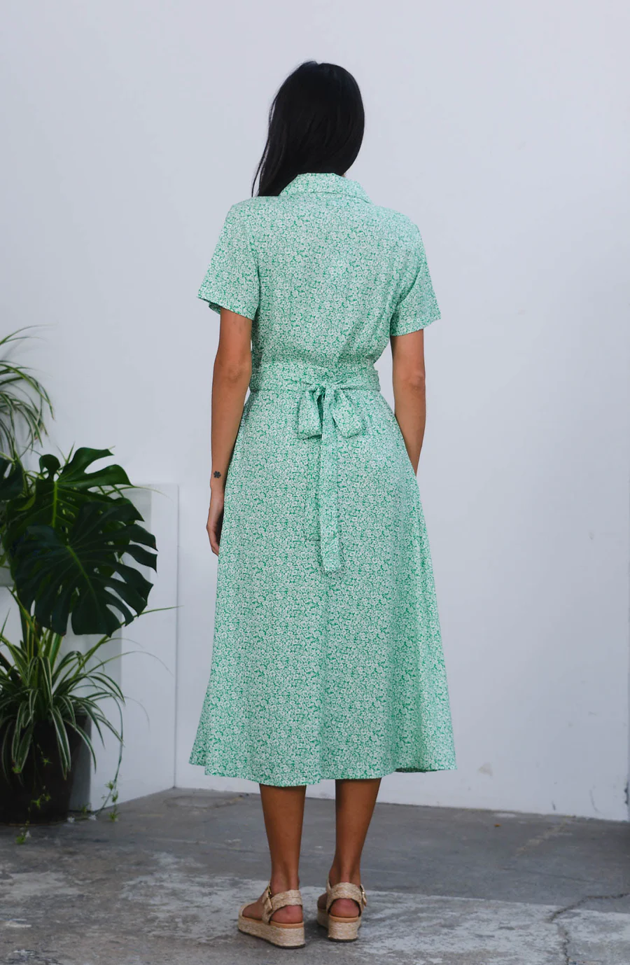 Pretty Vacant Green Ditsy Jonie Dress Green