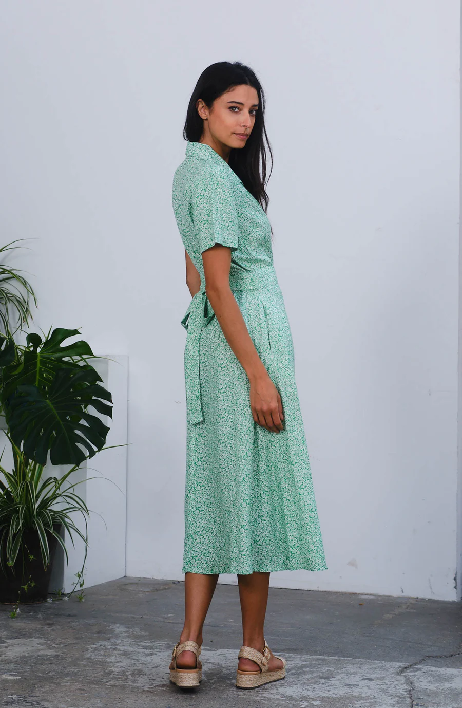 Pretty Vacant Green Ditsy Jonie Dress Green