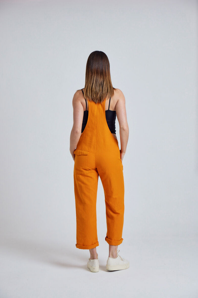 Flax and Loom Mary-Lou Linen Dungarees Sun