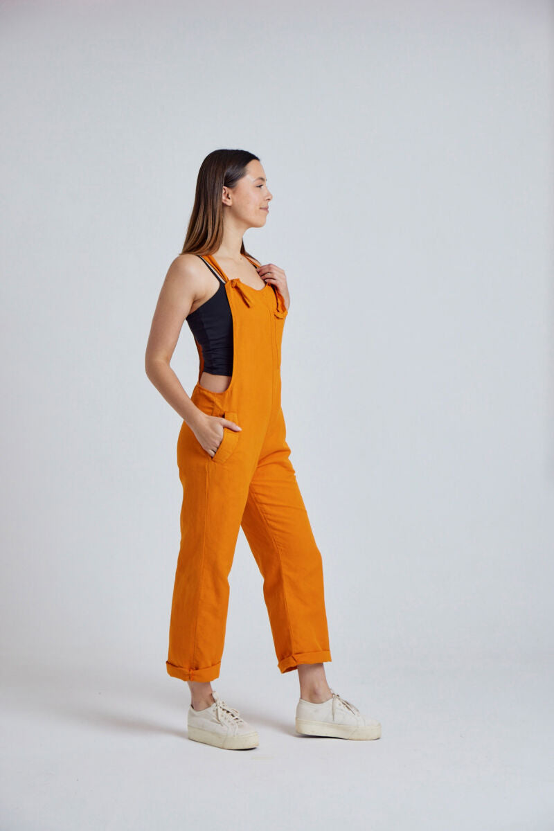 Flax and Loom Mary-Lou Linen Dungarees Sun