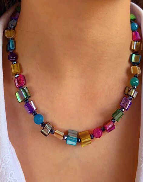 Lotus Feet Rainbow Necklace