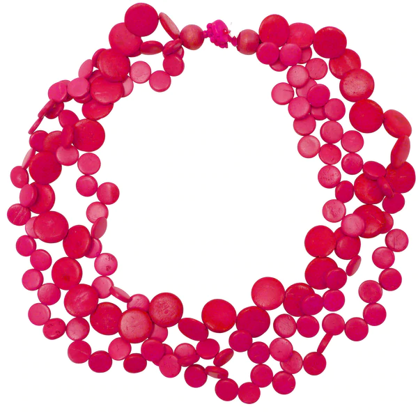 Lotus Feet Fuchsia Dots Necklace