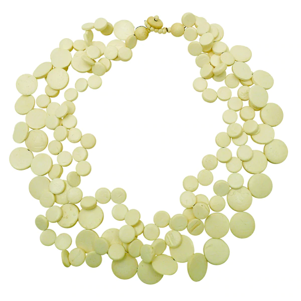 Lotus Feet Cream Dots Necklace