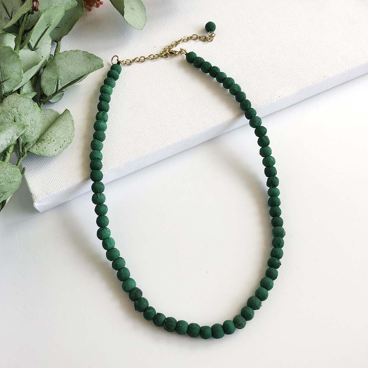 Just Trade Kantha Chromatic Teal Necklace