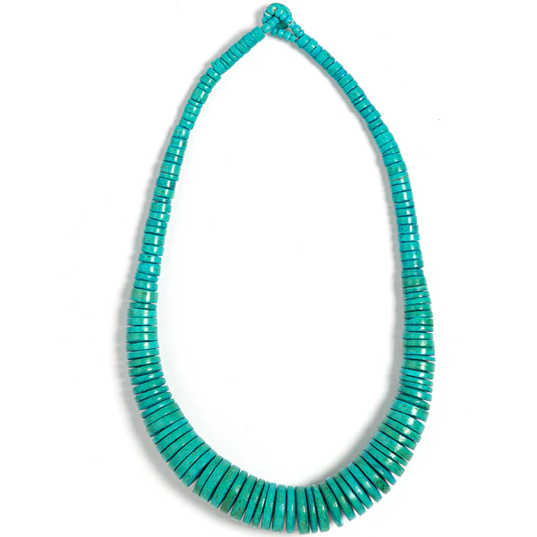Lotus Feet Turquoise Disk Necklace Turquoise