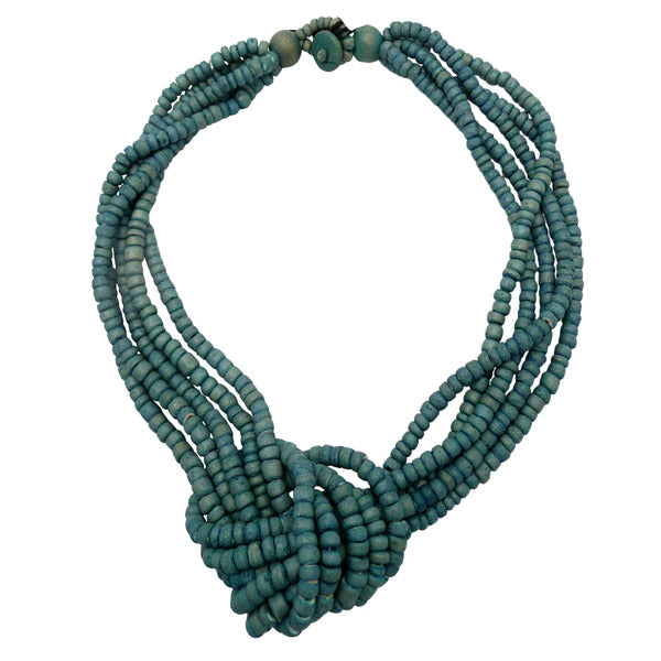 Lotus Feet Denim Knot Necklace