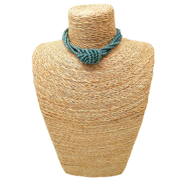 Lotus Feet Denim Knot Necklace