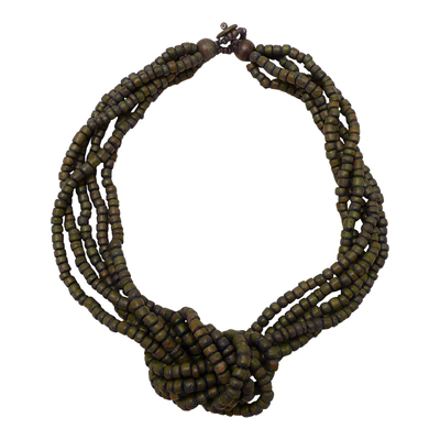 Lotus Feet Grey Knot Knecklace