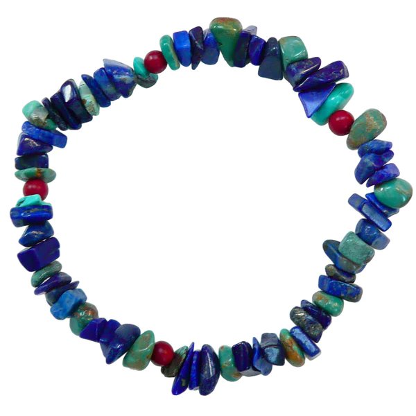 Lotus Feet Mixed Chip Bracelet Blue