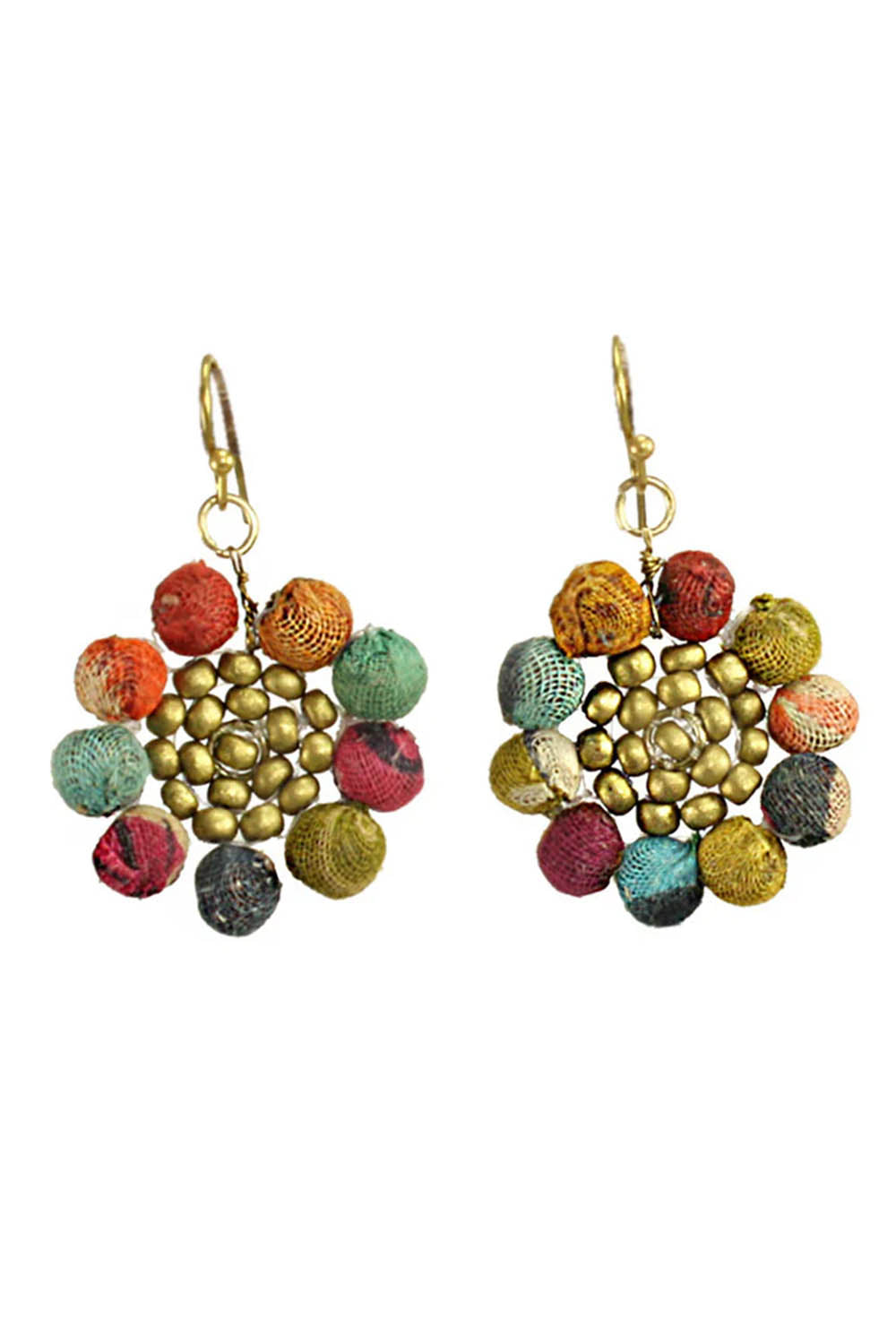 Kantha Sunflower Earrings