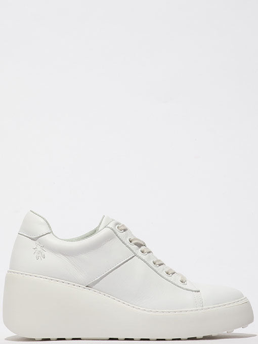 Fly London Delf Wedge Trainer White White