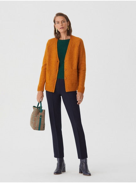 Nice Things Recycled Cardigan Ochre