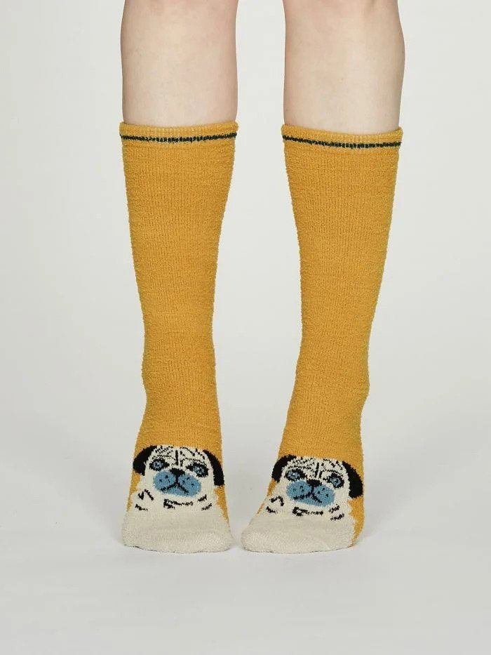 Thought Rebecca Fuzzy Socks Mustard