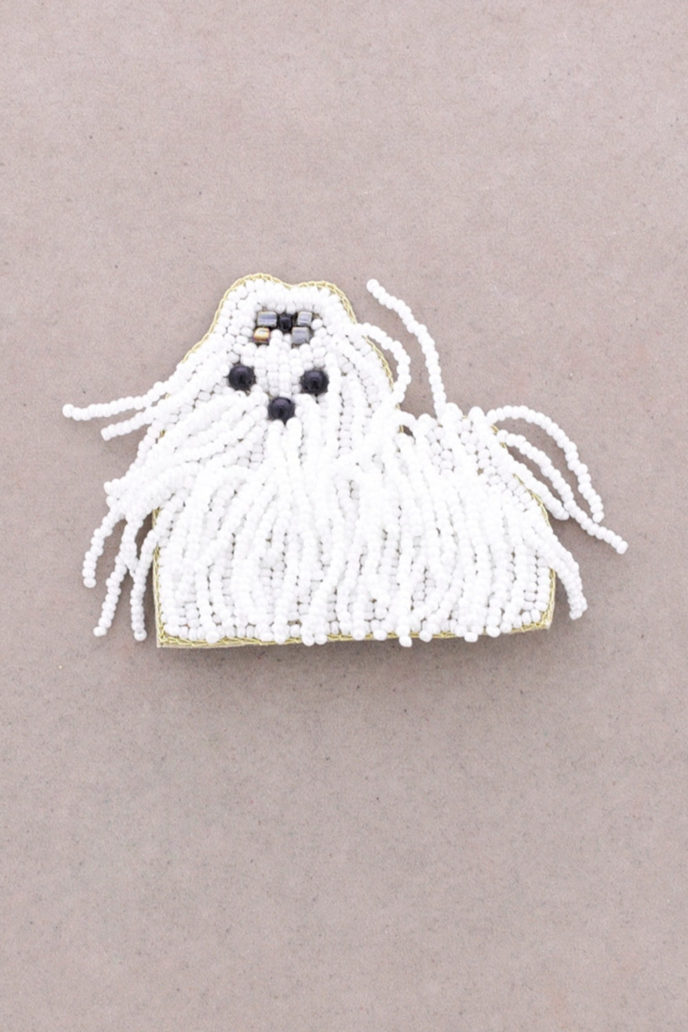 Beaded Dog Brooch