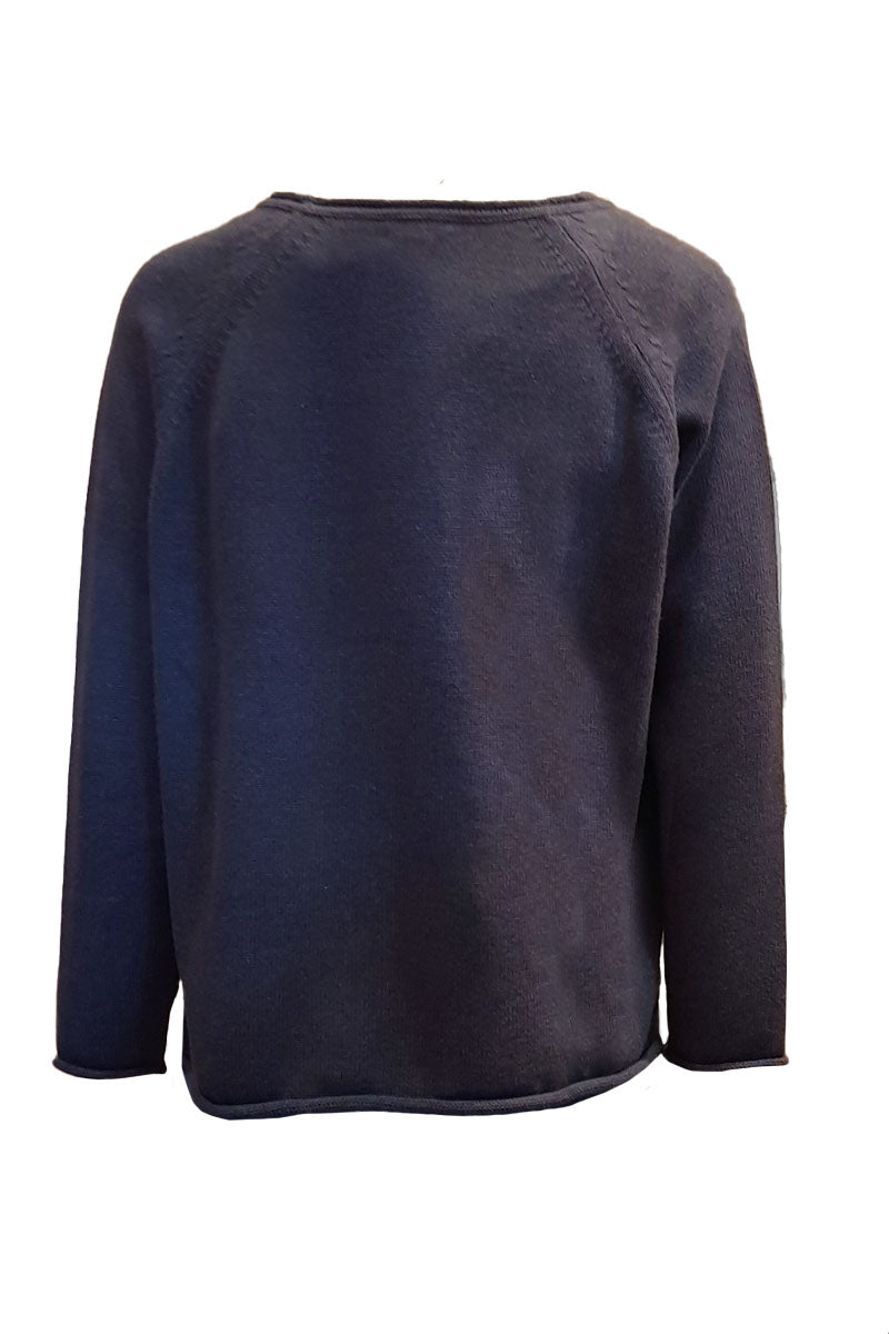 Ochre Reese Cotton Jumper Navy Marl