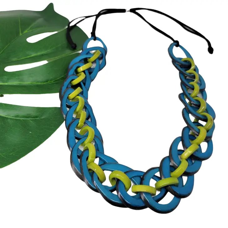 Jewellery By Allie Big Link Chain Necklace Turquoise