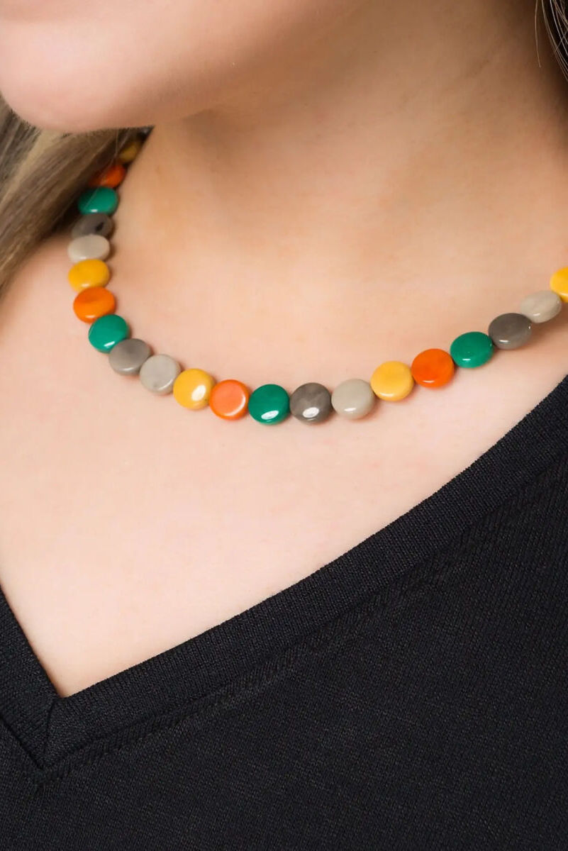 Pretty Pink Jewellery Confetti Tagua Necklace Green