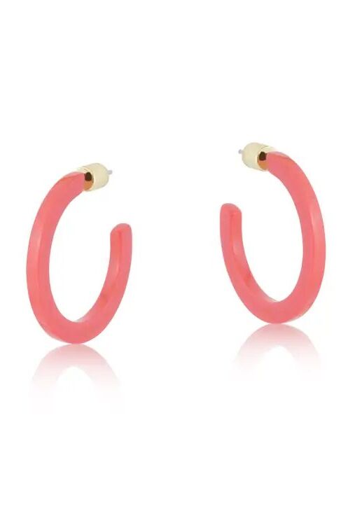 Big Metal Jewellery Thea Tiny Hoop Earrings Pink