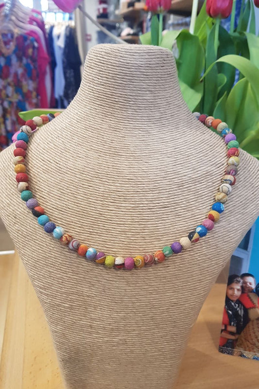 Just Trade Kantha Classic Strand Necklace Mixed