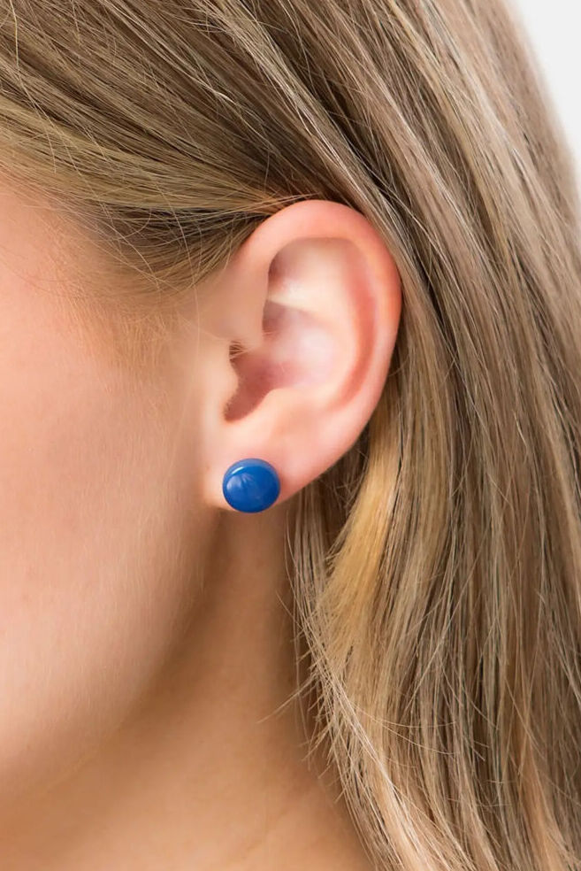 Pretty Pink Jewellery Confetti Tagua Stud Blue