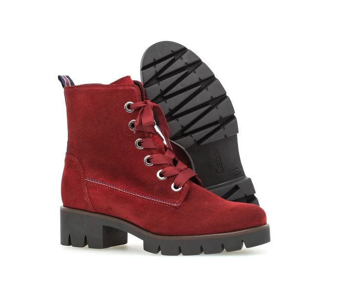 Gabor Shoes Red Lace Detail Boot