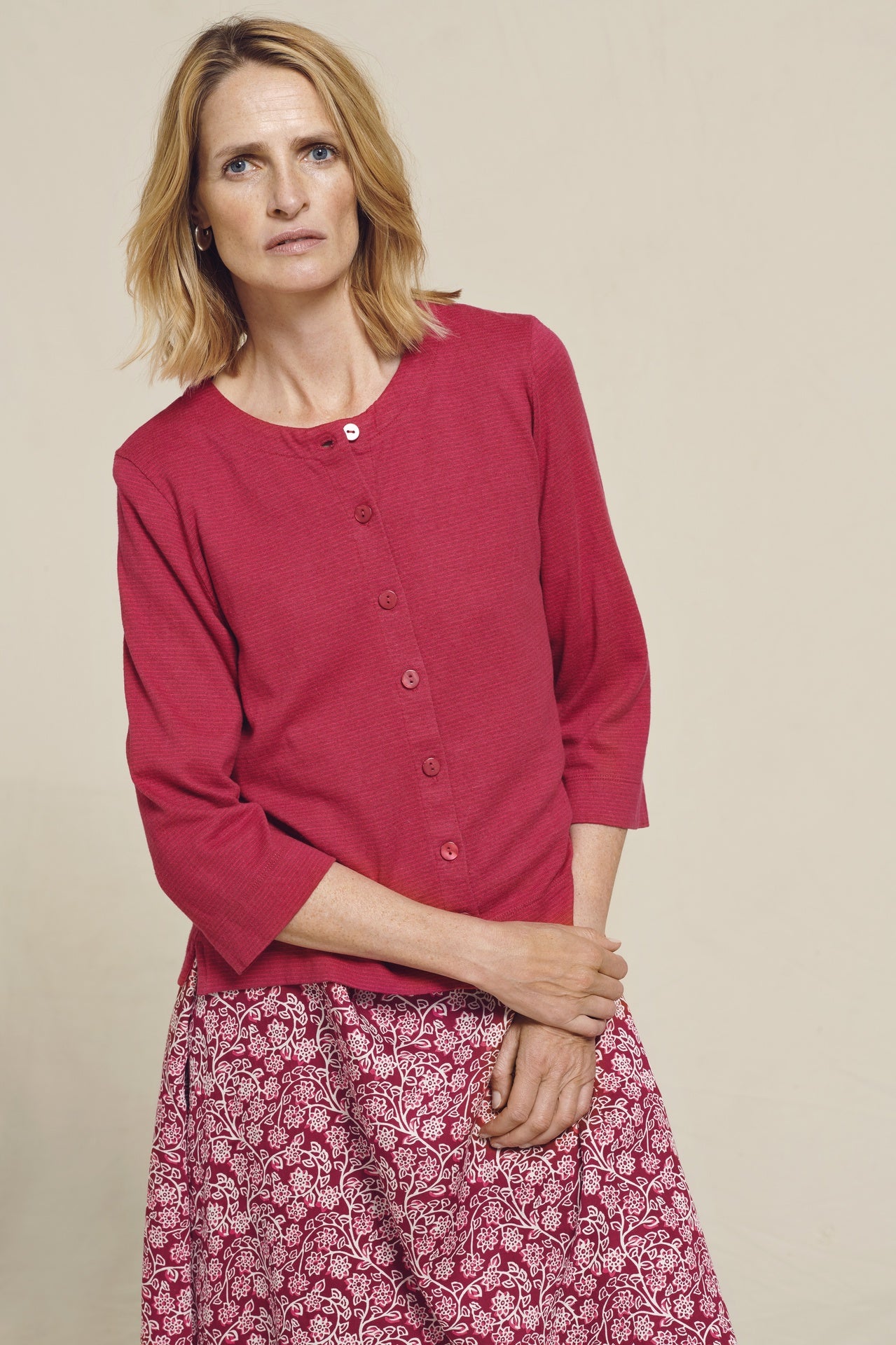 Two Danes Hilda Cardigan Berry