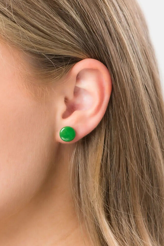 Pretty Pink Jewellery Confetti Tagua Stud Green