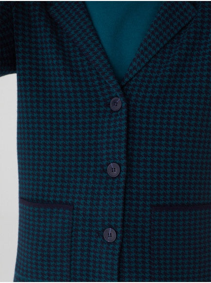 Nice Things Pied De Poule Blazer Navy