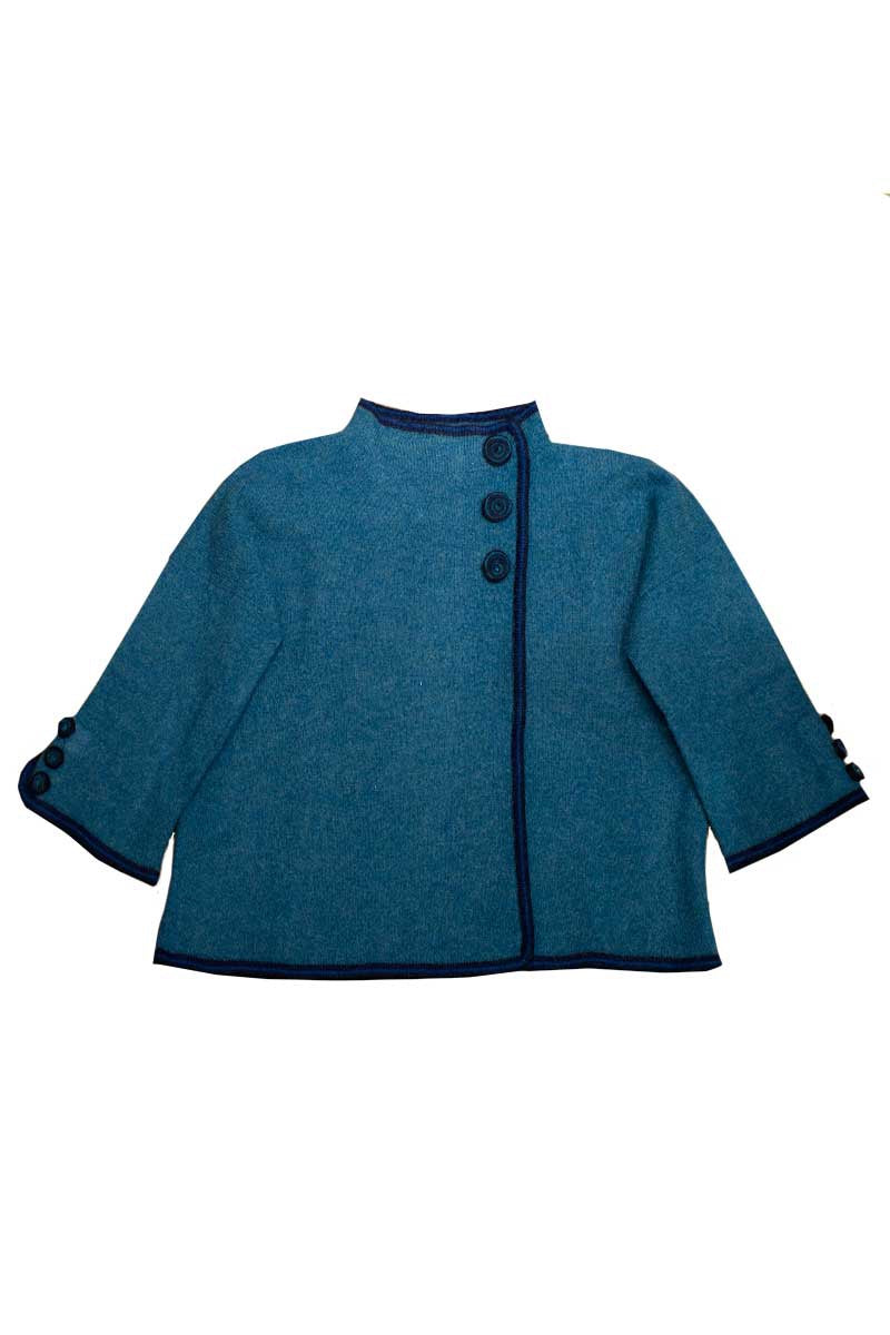 Sophies Wild Woollens Boxy Cherry Jacket Blue