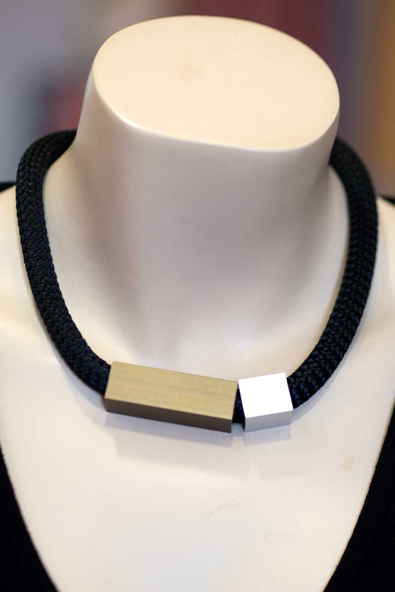 JessieJuniper Square Bead Cord Necklace Brown