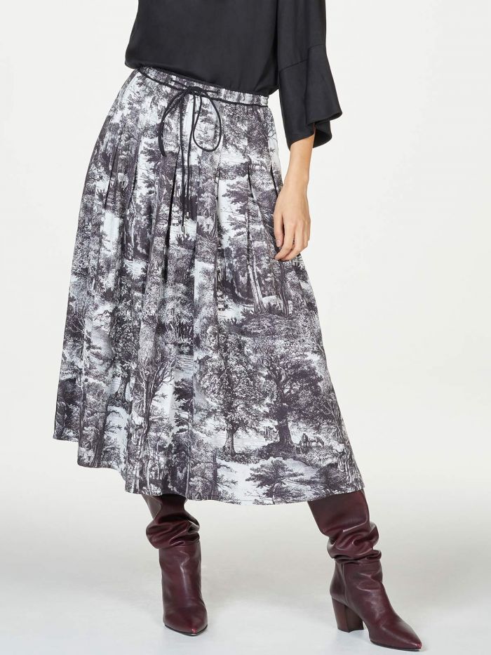 Thought Forestiere Pleat Skirt Black