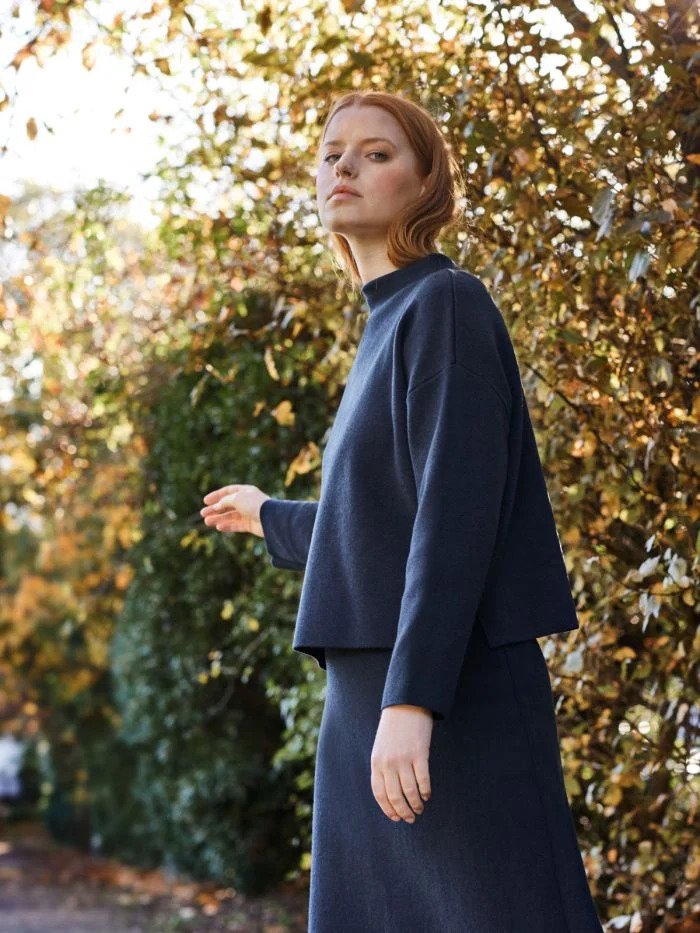 Thought Joanne Funnel Neck Jumper Moonlight