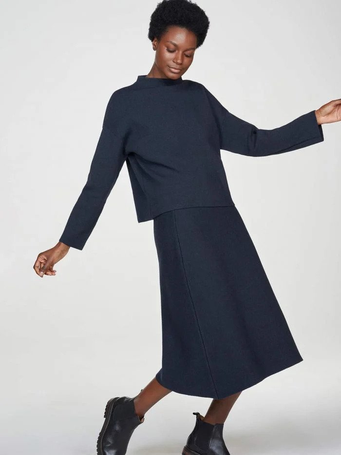 Thought Joanne Funnel Neck Jumper Moonlight
