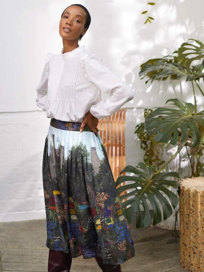 Thought Kelmscott Pleat Midi Skirt Multi
