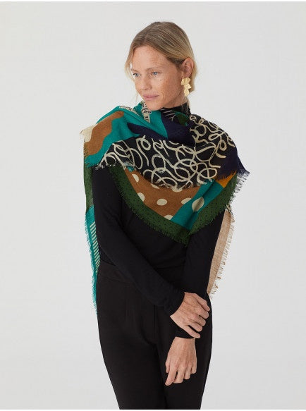 Nice Things Magritte Scarf Green