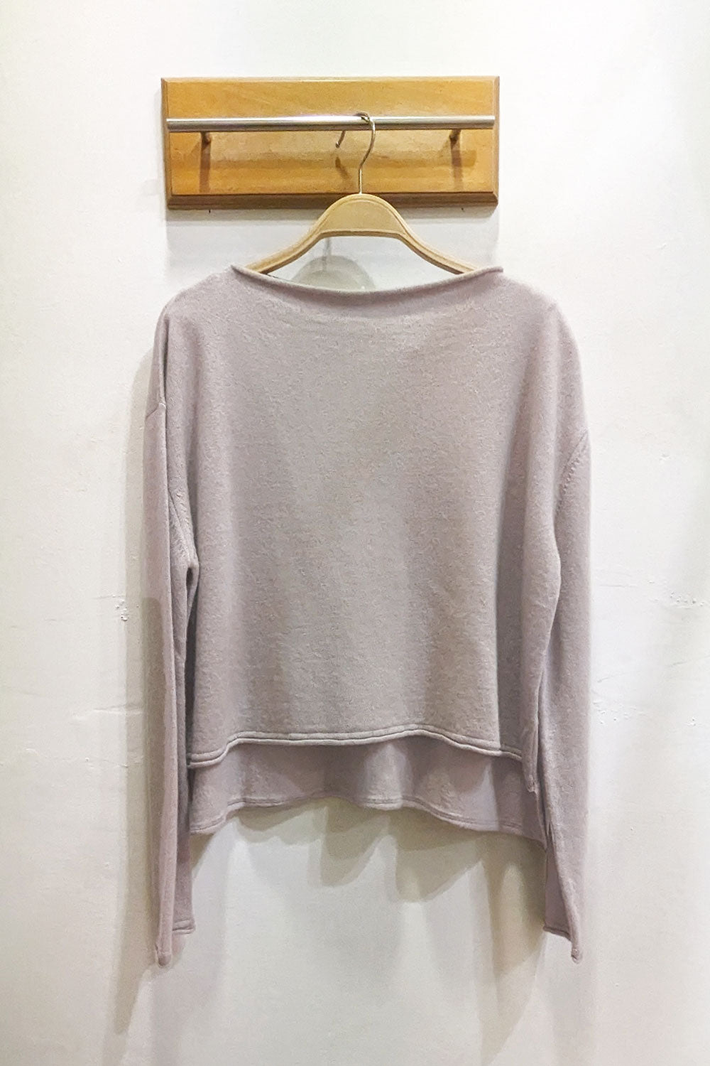 Ochre Frank Longer Back Cashmere Jumper Cloud Blue