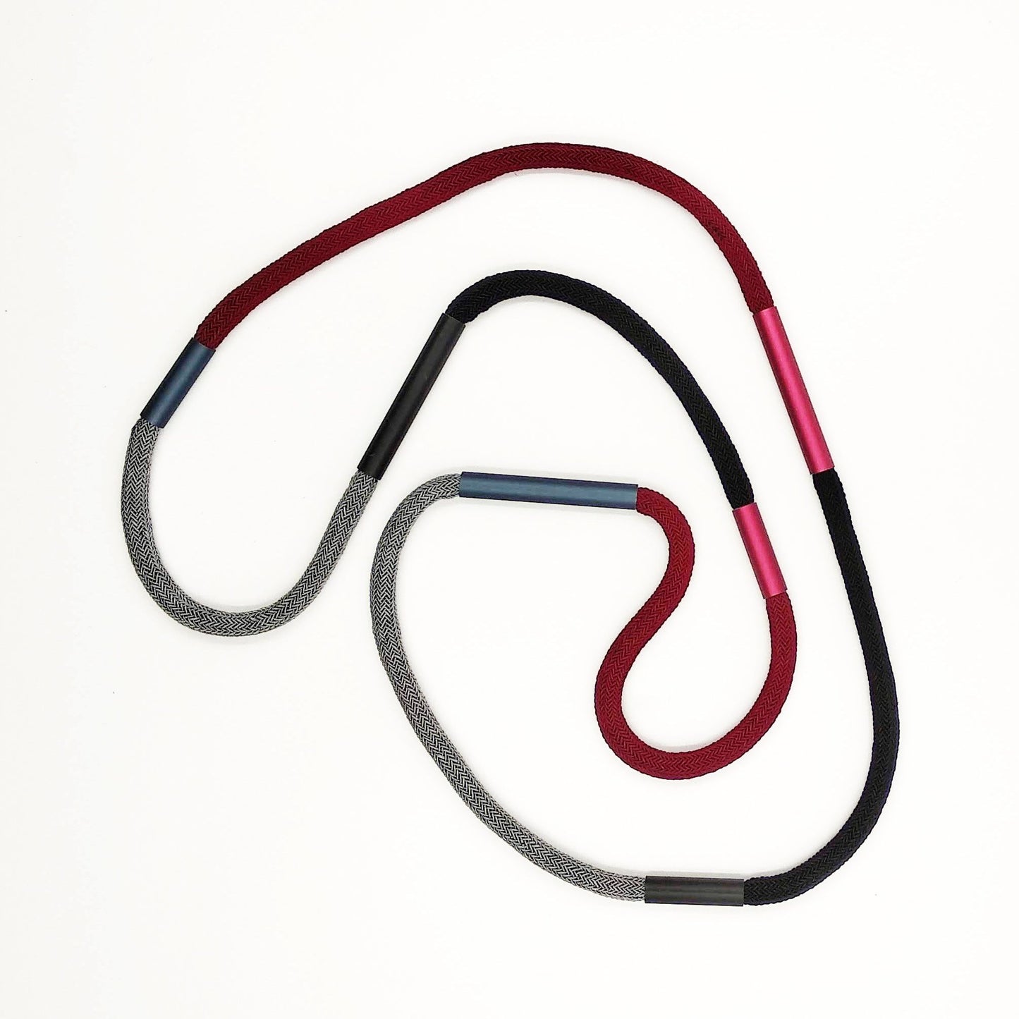 Christina Brampti K1827 Aluminium and Silk Cord Necklace Red