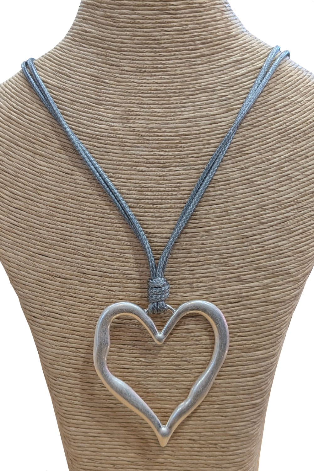 Large Corded Open Heart Pendant